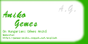 aniko gemes business card