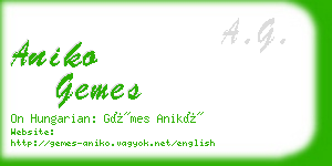 aniko gemes business card